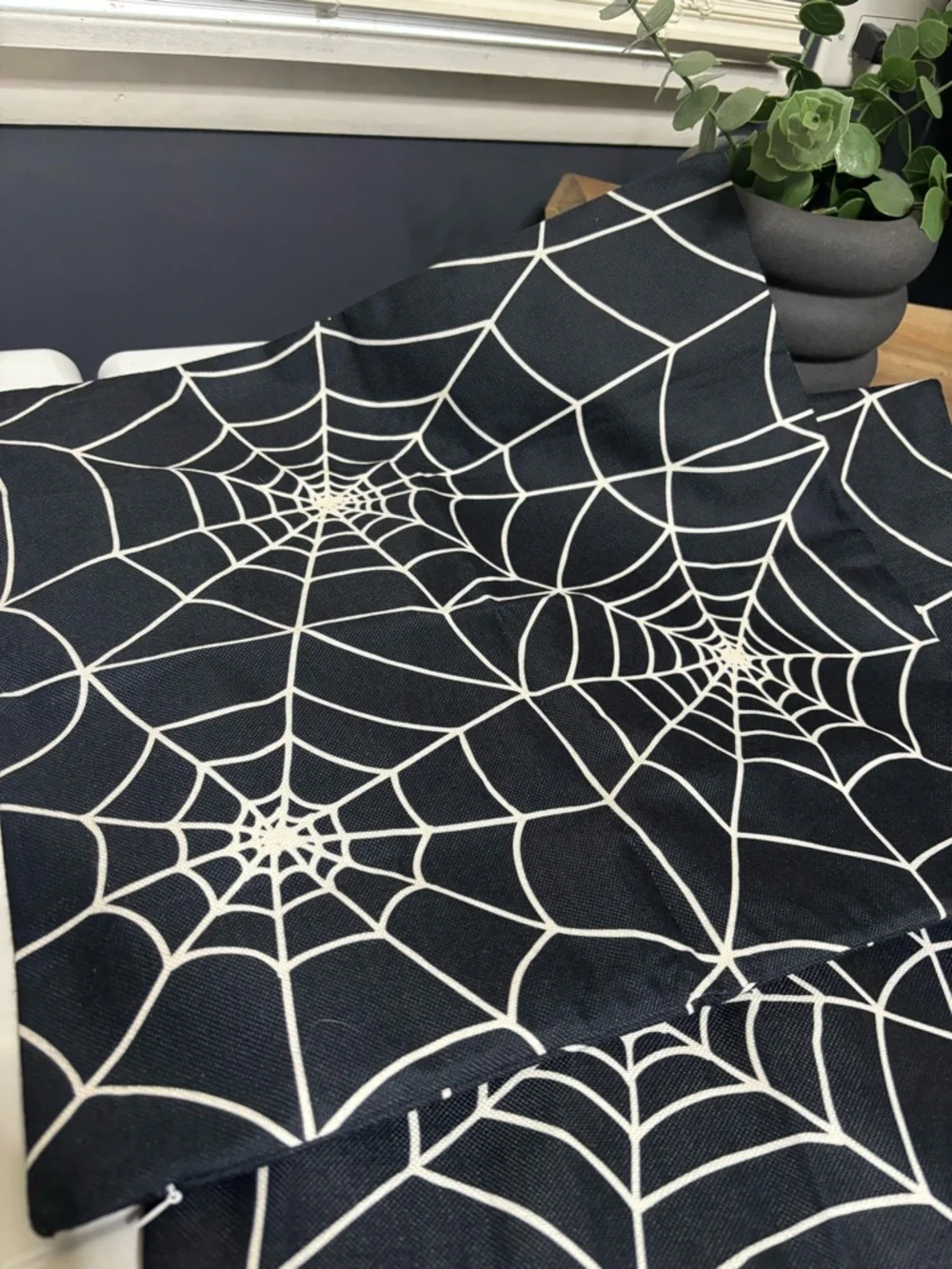 Black Spiderweb pillowcase - Halloween Decor
